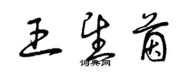 曾慶福王望茵草書個性簽名怎么寫