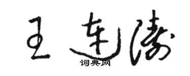 駱恆光王連濤草書個性簽名怎么寫