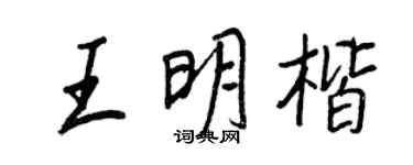 王正良王明楷行書個性簽名怎么寫