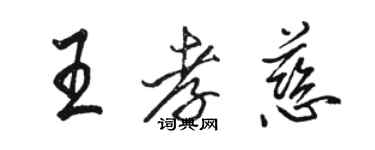 駱恆光王孝慈行書個性簽名怎么寫