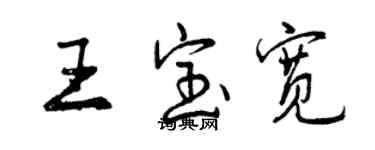 曾慶福王寶寬行書個性簽名怎么寫