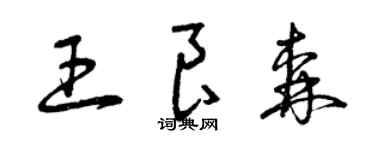 曾慶福王良森草書個性簽名怎么寫