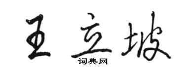 駱恆光王立坡行書個性簽名怎么寫