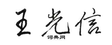 駱恆光王光信行書個性簽名怎么寫
