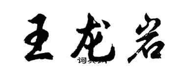 胡問遂王龍巖行書個性簽名怎么寫