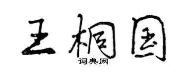 曾慶福王桐國行書個性簽名怎么寫