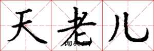 丁謙天老兒楷書怎么寫