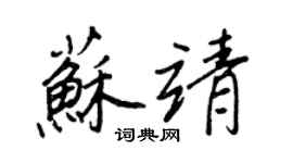 王正良蘇靖行書個性簽名怎么寫