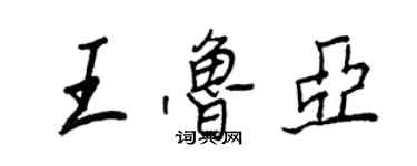 王正良王魯亞行書個性簽名怎么寫