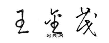 駱恆光王金茂草書個性簽名怎么寫