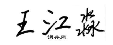 王正良王江淼行書個性簽名怎么寫