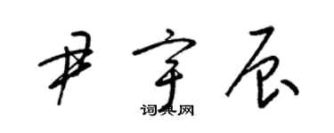 梁錦英尹宇辰草書個性簽名怎么寫