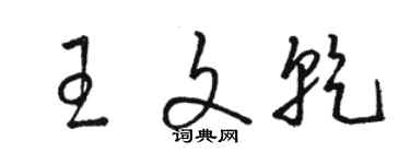 駱恆光王文乾草書個性簽名怎么寫