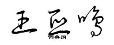 曾慶福王亞鳴草書個性簽名怎么寫