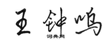 駱恆光王鍾嗚行書個性簽名怎么寫