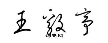 梁錦英王毅亭草書個性簽名怎么寫