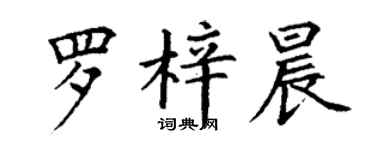 丁謙羅梓晨楷書個性簽名怎么寫