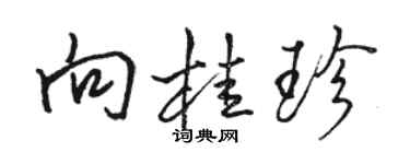 駱恆光向桂珍行書個性簽名怎么寫