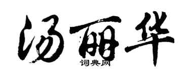 胡問遂湯麗華行書個性簽名怎么寫