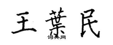 何伯昌王葉民楷書個性簽名怎么寫
