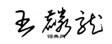 朱錫榮王麟龍草書個性簽名怎么寫