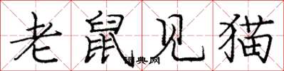 龐中華老鼠見貓楷書怎么寫