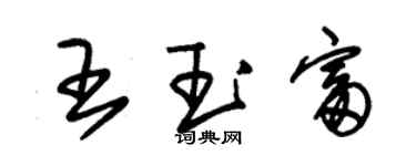 朱錫榮王玉富草書個性簽名怎么寫