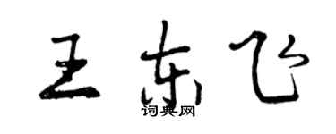 曾慶福王東飛行書個性簽名怎么寫