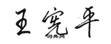 駱恆光王憲平行書個性簽名怎么寫