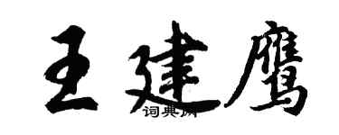 胡問遂王建鷹行書個性簽名怎么寫