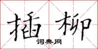 黃華生插柳楷書怎么寫