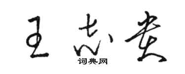 駱恆光王志貴草書個性簽名怎么寫