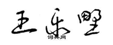 曾慶福王樂野草書個性簽名怎么寫