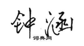 駱恆光鍾涵行書個性簽名怎么寫