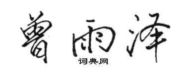 駱恆光曾雨澤行書個性簽名怎么寫
