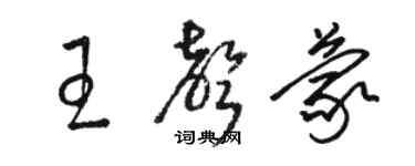 駱恆光王聲蒙草書個性簽名怎么寫