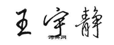 駱恆光王宇靜行書個性簽名怎么寫