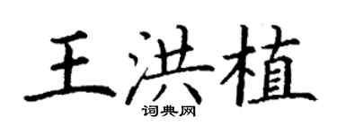丁謙王洪植楷書個性簽名怎么寫