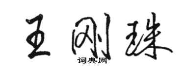 駱恆光王剛珠行書個性簽名怎么寫