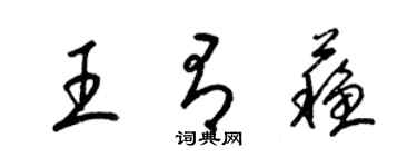 梁錦英王有蘇草書個性簽名怎么寫