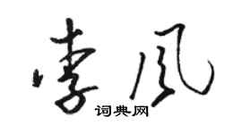 駱恆光李風草書個性簽名怎么寫