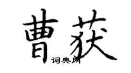 丁謙曹獲楷書個性簽名怎么寫