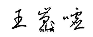梁錦英王嵬噓草書個性簽名怎么寫