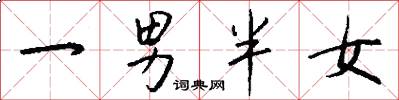 一男半女怎么寫好看