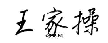 王正良王家操行書個性簽名怎么寫