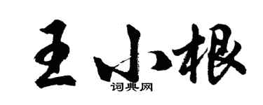 胡問遂王小根行書個性簽名怎么寫
