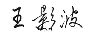 駱恆光王影波行書個性簽名怎么寫