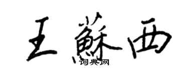 王正良王蘇西行書個性簽名怎么寫