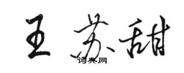 駱恆光王蘇甜行書個性簽名怎么寫