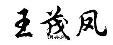 胡問遂王茂鳳行書個性簽名怎么寫